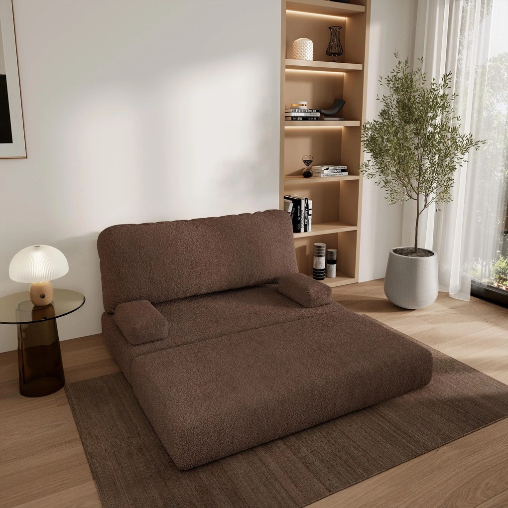 Masseno Sofa piankowa KESTE z funkcją spania, Kanapa z pianki do salonu, Bezmontażowa, Tkanina bucle – Brązowy QUELLE 25