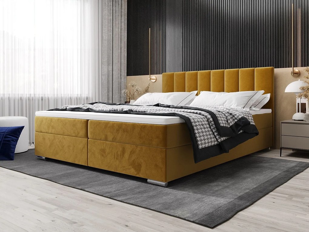 BEDANTE Łóżko kontynentalne ZILANO2 180x200 Itaka 33 Pomarańczowy