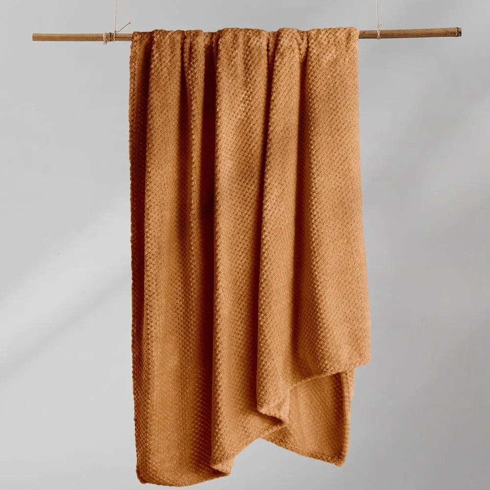 Ciemnopomarańczowy koc z mikrowłókna DecoKing Henry, 220x240 cm