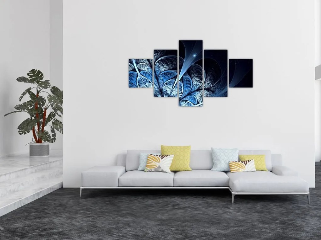 Obraz ciemnoniebieskiego kwiatu (125x70 cm)