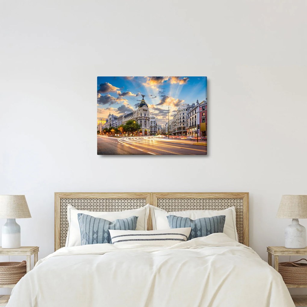 Obraz - Calle Gran Vía, Madryt, Hiszpania (70x50 cm)