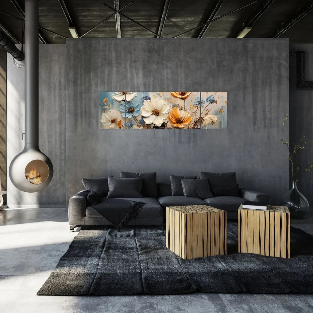 Obraz - Bukiety, malarstwo (170x50 cm)