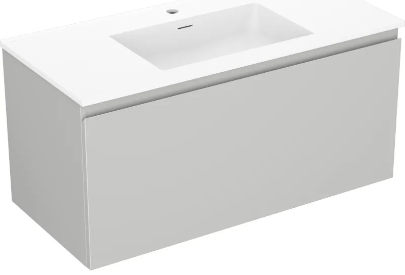 Mexen Orio szafka łazienkowa 100 cm z umywalką Otis, 1 szuflada, szara mat/biała mat - 91A10-10047-1-BF62-W18M01