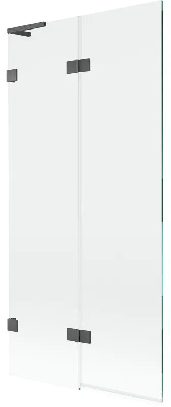 Mexen Lunar L parawan nawannowy 2-skrzydłowy lewy 90 x 150 cm, transparent, gun gray szczotkowany - 897L-090-100-66-00-L