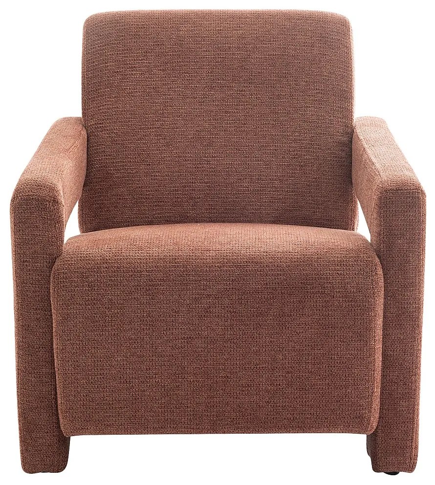 Fotel z terakotową teksturowaną tapicerką - ISPARTA