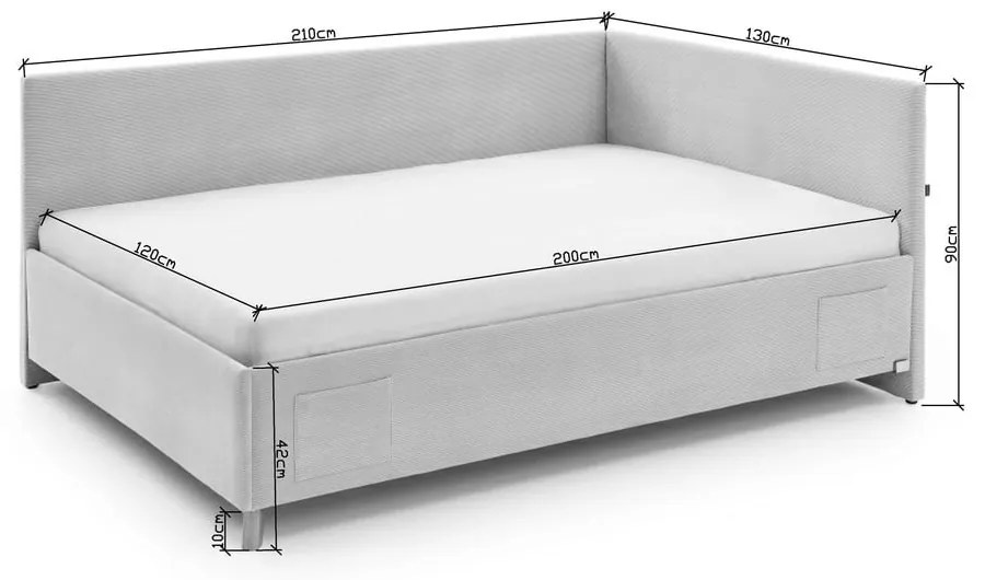 Niebieskie narożne łóżko dziecięce ze schowkiem 120x200 cm Cool – Meise Möbel