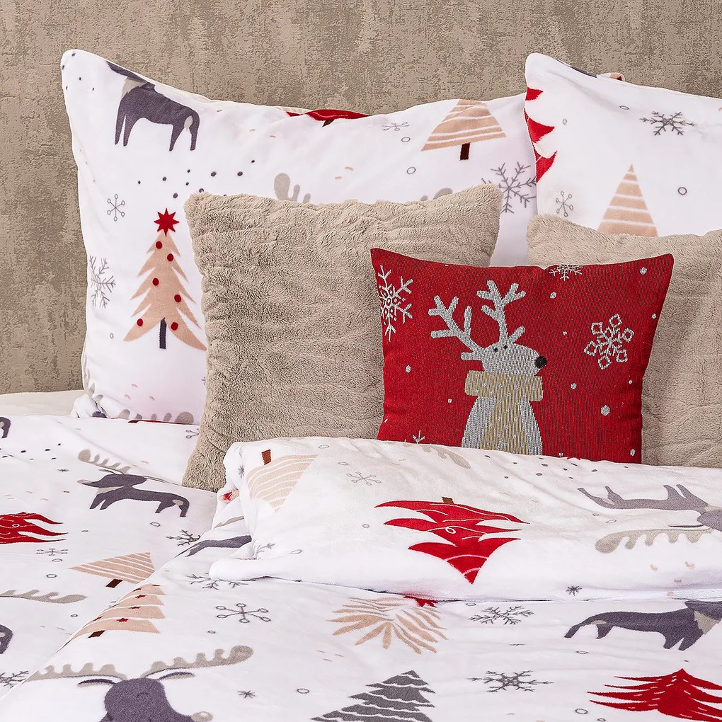 4Home Pościel mikroflanela Cute reindeer, 140 x 200 cm, 70 x 90 cm