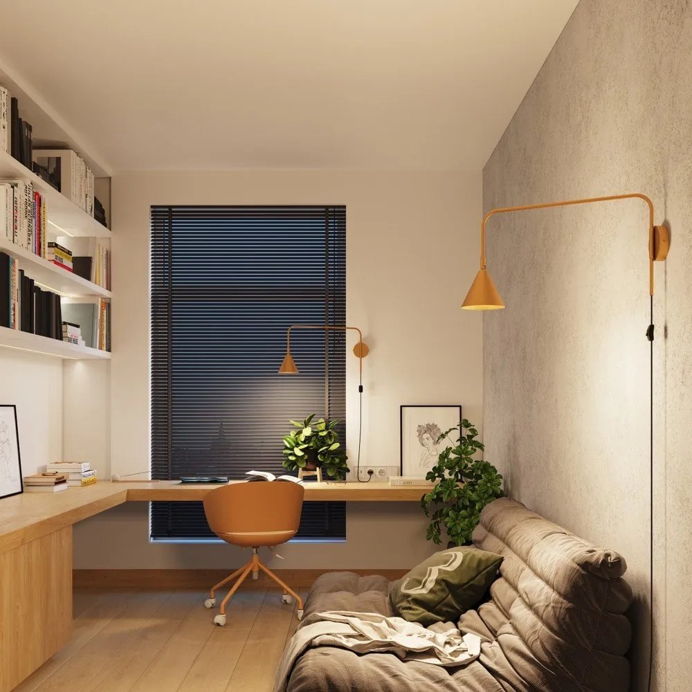 Żółty kinkiet do kontaktu ø 14 cm Zylo – Sollux