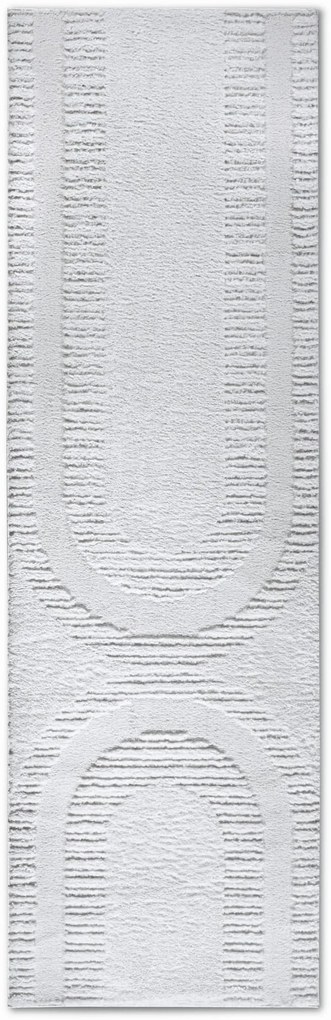 Dywan nowoczesny Gallery 3D  Geometryczny kremowy 80 cm x 240 cm