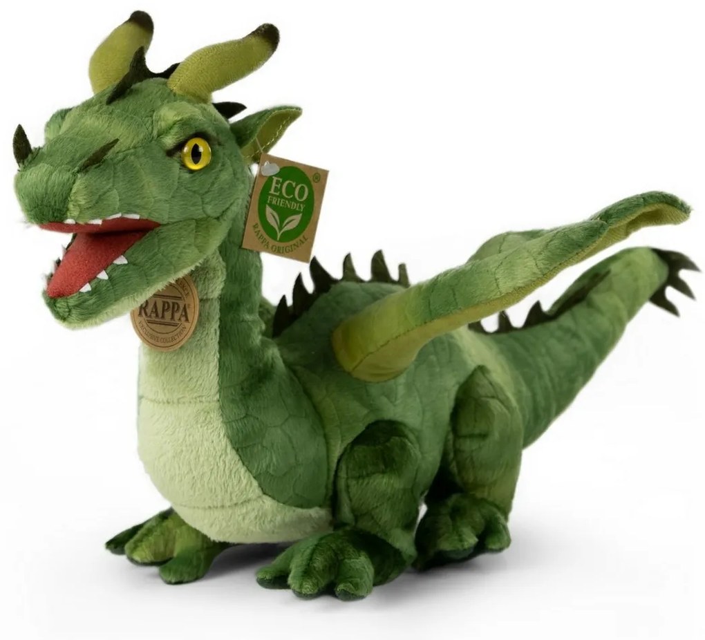 Rappa Pluszowy smok zielony, 40 cm ECO-FRIENDLY