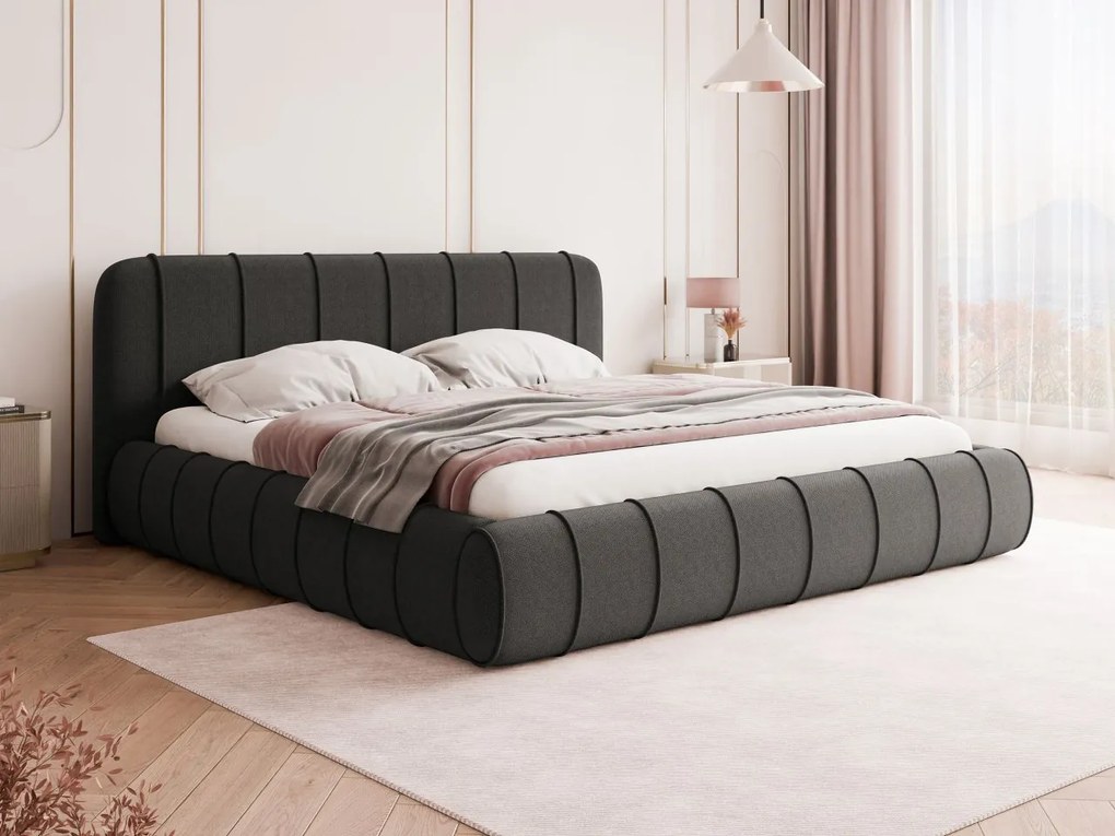 Łóżko tapicerowane z pojemnikiem na pościel Sunita XI