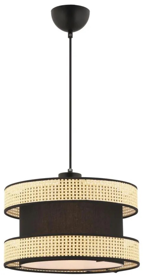 Lampa wisząca na przewodzie HALO 1xE27/60W/230V czarna/beżowa