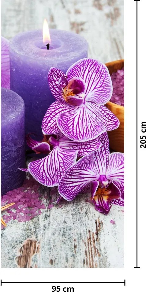 Fototapeta na drzwi - Orchidee i świece (95x205cm)