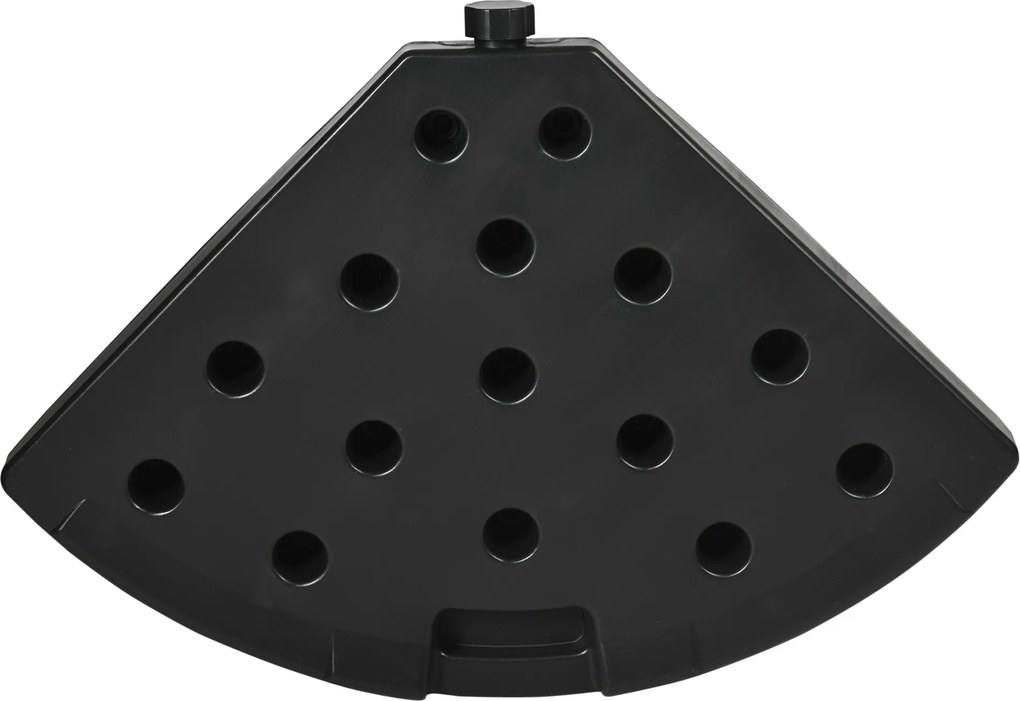 Outsunny ciężar na parasol przeciwsłoneczny 4-częściowy wodoszczelny HDPE czarny do 68 kg piaskiem 52 kg wodą | Aosom PL