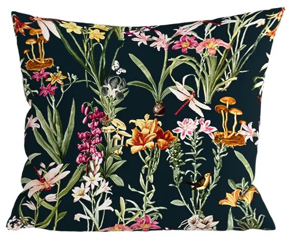Dekoracyjna poszewka na poduszkę MYSTIC GARDEN 45x45 cm, ciemnozielony