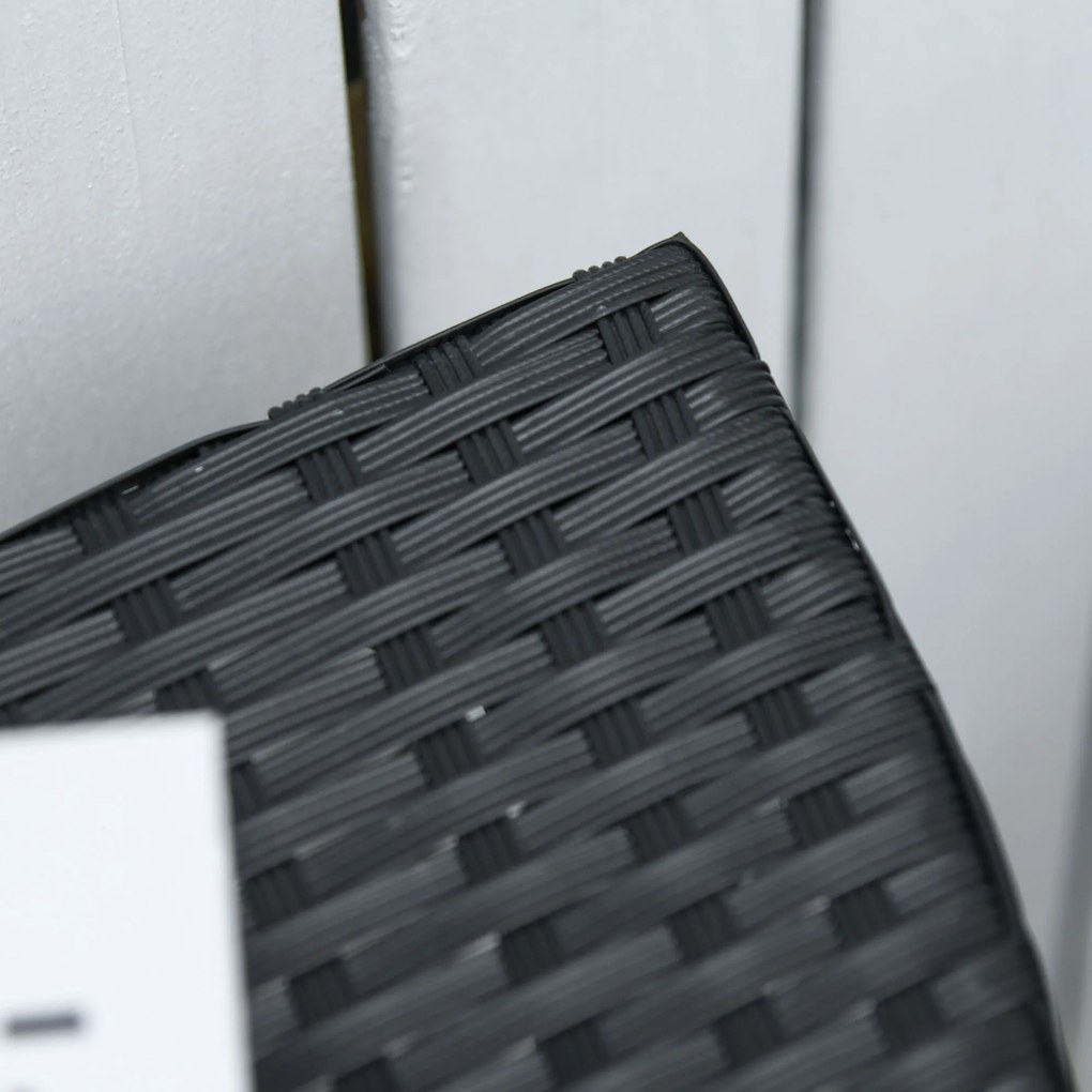 Outsunny Stół Balkonowy Ogrodowy Stolik Kawowy Polirattan Czarny Półokrągły Design i Funkcjonalność | Aosom PL