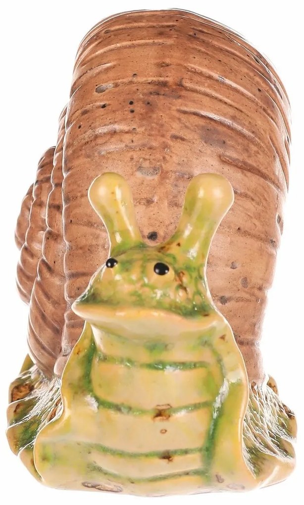 Ozdoba ogrodowa Ślimak jasnobrązowy, 16 x 7 x 10cm, ceramika