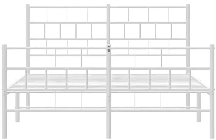 Białe dwuosobowe metalowe łóżko 120x200 A1-P90