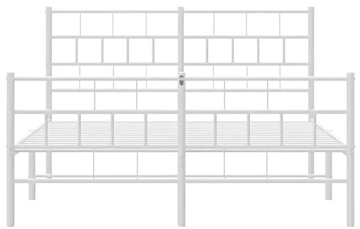 Białe dwuosobowe metalowe łóżko 120x200 Amra