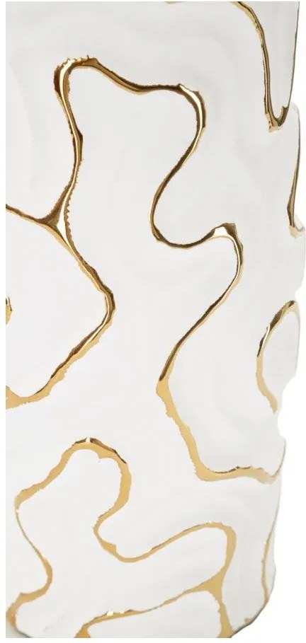 Ceramiczny wazon w biało-złotym kolorze (wysokość 25 cm) Adore – Mauro Ferretti