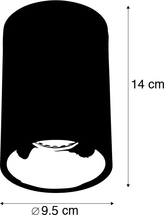 Zestaw 4 nowoczesnych reflektorów czarno-złotych GU10 50mm - Deep