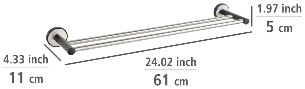 Wieszak łazienkowy DUO UDINE, UV-Loc, 61 cm, 2 uchwyty, WENKO