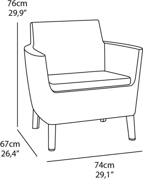 Ogrodowy zestaw polirattanowy SALEMO Balkon - grafit