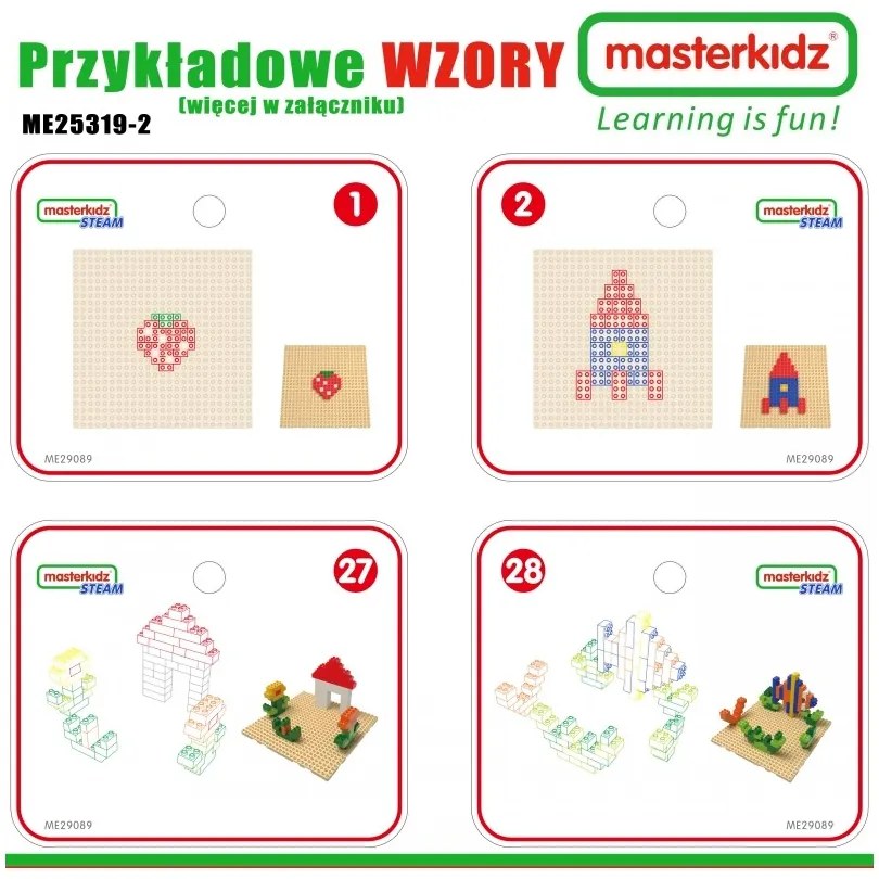Masterkidz drewniany stół edukacyjny + akcesoria stem wall + 563 klocków