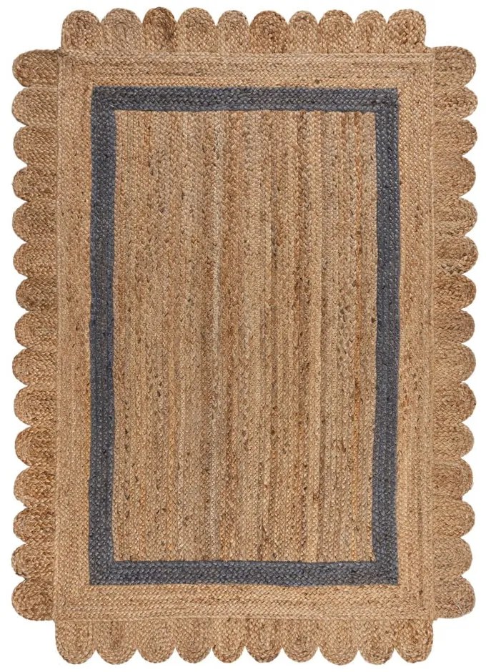 Szaro-naturalny dywan z juty tkany ręcznie 160x230 cm Grace Grey – Flair Rugs