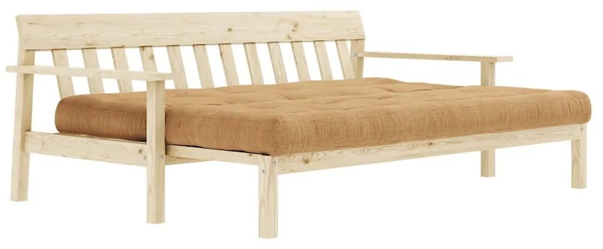 Musztardowa rozkładana sofa 218 cm Unwind – Karup Design