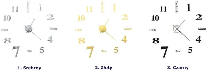 Srebrny zegar ścienny 100 cm R8-A95