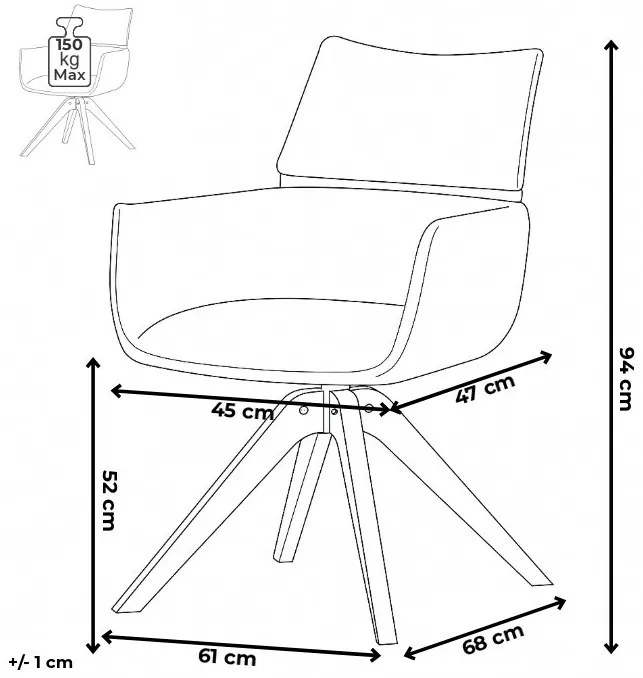 Zestaw krzeseł obiadowych z mechanizmem zwrotnymHC-X1128 GREY2, manşestr, 2 szt.