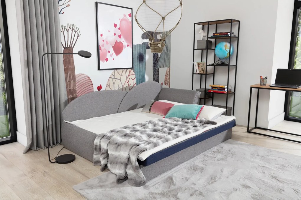 Sofa rozkładana z funkcją spania AGA brązowa/beżowa prawa ELTAP