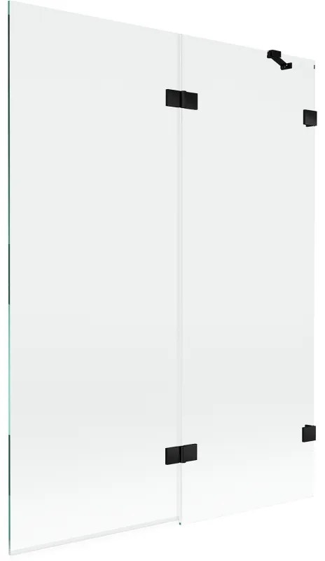 Mexen Lunar parawan nawannowy 2-skrzydłowy prawy 130 x 150 cm, transparent, czarny - 897-130-100-70-00-P