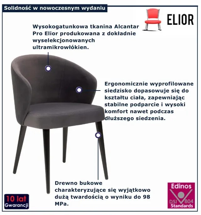 Czarne welurowe krzesło kubełkowe A8-E01