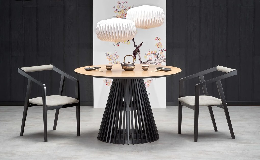 Nowoczesne drewniane krzesło z tapicerowanym siedziskiem Azul