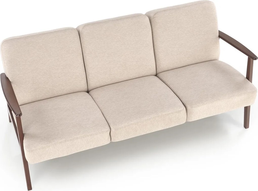 3-osobowa sofa do salonu z drewnianymi podłokietnikami Milano 3S Halmar