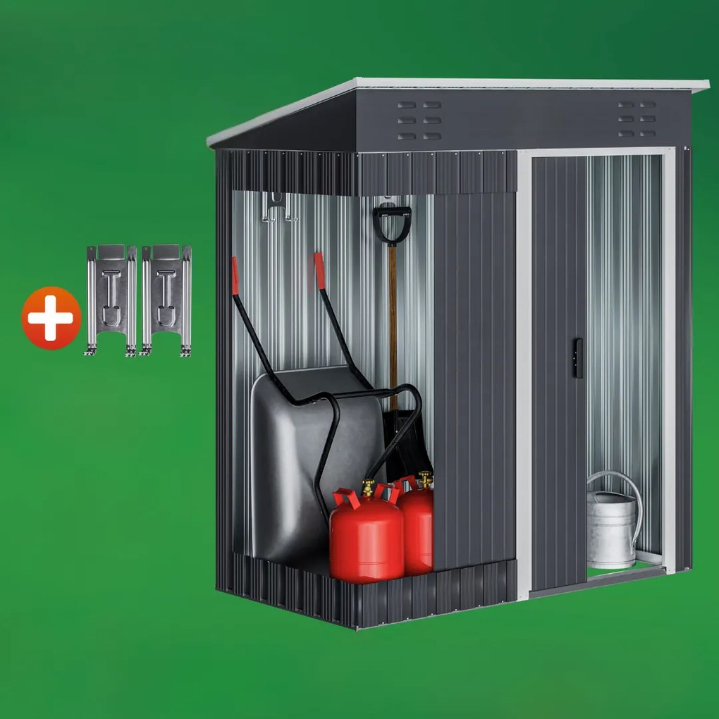 Domek narzędziowy M, 162x86x181 cm, antracytowy Jurhan