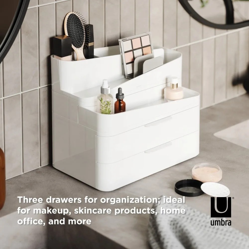 Biały plastikowy organizer łazienkowy Glam – Umbra