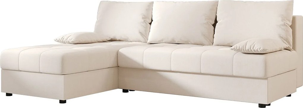 BEDANTE Narożnik MOS L Cosmic 10 Beżowy Lewy z funkcją spania, sofa w kształcie L z pojemnikiem, kanapa rozkładana