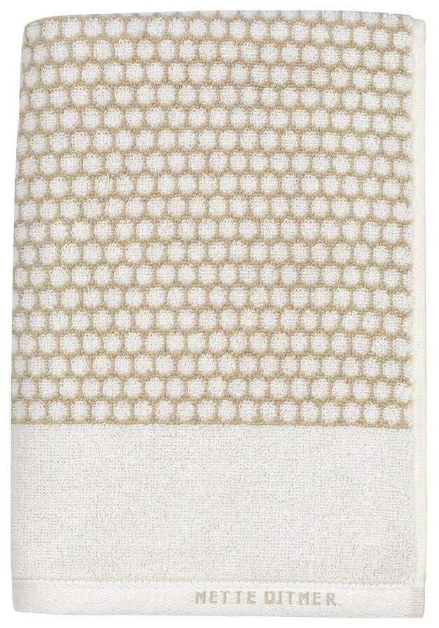 Biało-beżowy bawełniany ręcznik 50x100 cm Grid – Mette Ditmer Denmark