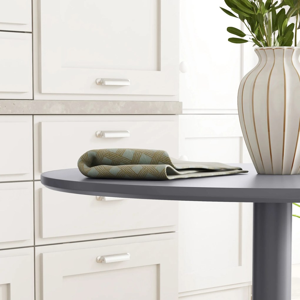 HOMCOM Stół jadalny dla 2 osób, okrągła blacha, noga ze stali, Szary, 70 x 70 x 75 cm