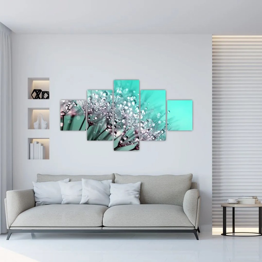 Obraz - zroszona roślina (125x70 cm)