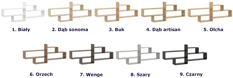 Czarna minimalistyczna półka wisząca - Okri