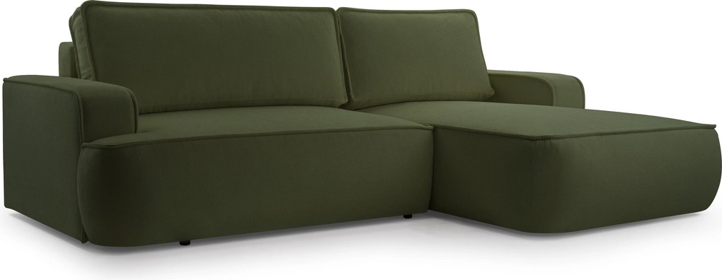 Masseno Narożnik SOLO z funkcją spania i pojemnikiem na pościel Narozniki L, Rozkładana sofa - Zielony, GERRA 50