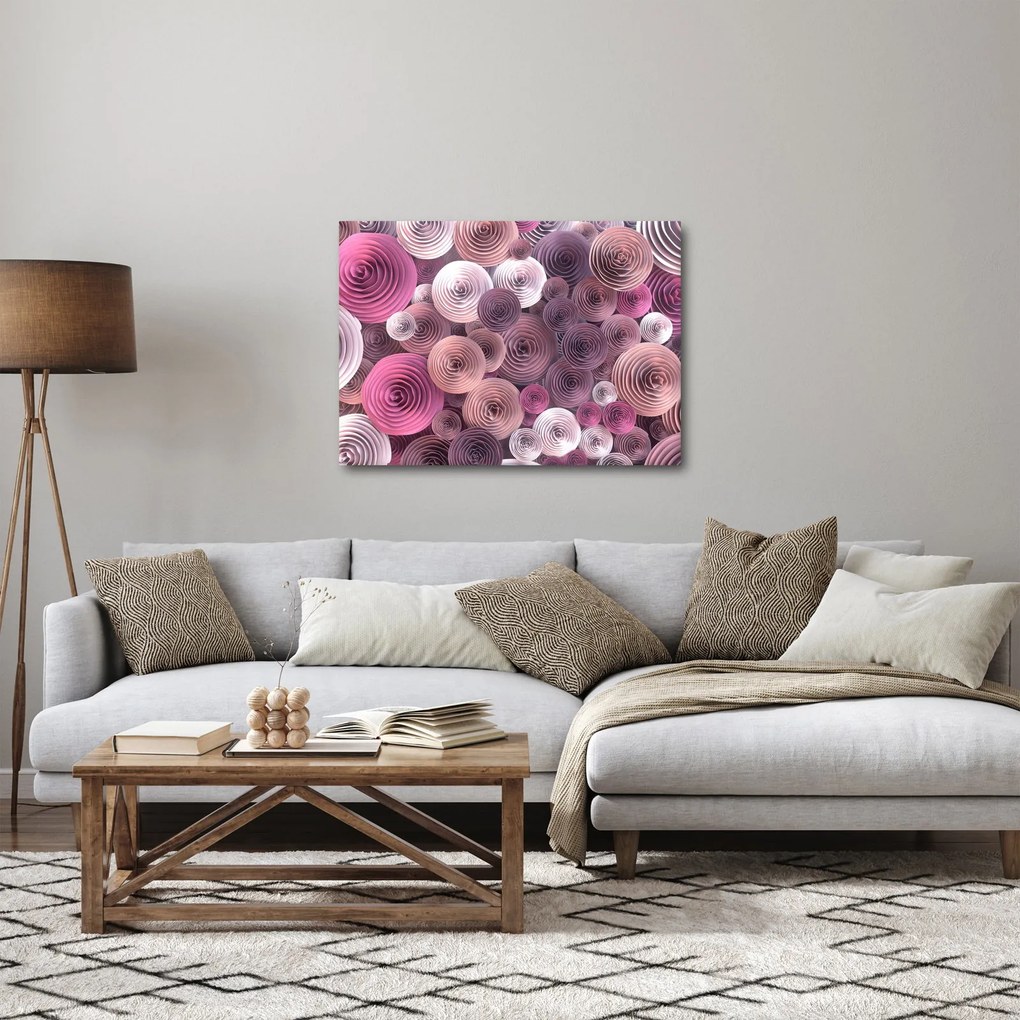 Abstrakcyjny obraz kwiatów róży (70x50 cm)