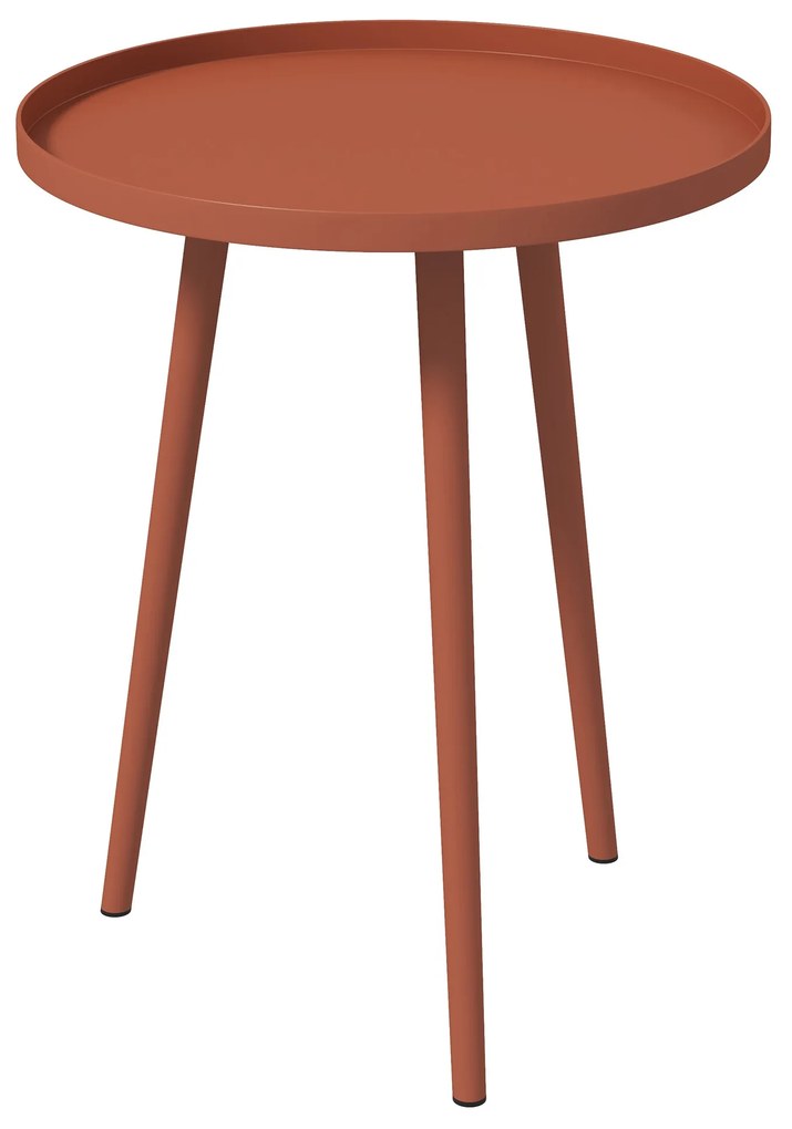 Outsunny Stolik pomocniczy, stolik do kawy, stolik ogrodowy, stolik tarasowy do ogrodu i na balkon, stal, 40 x 40 x 50 cm, Czerwony