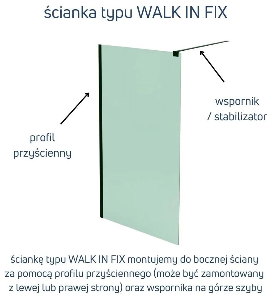 Ścianka prysznicowa Walki-in szkło satynowe matowe półokrągła 8mm MOLIS Satin Oval MASSI | Różne rozmiary : Kolor profili kabiny - chrom / srebrny, Szerokość ścianki - 80 cm