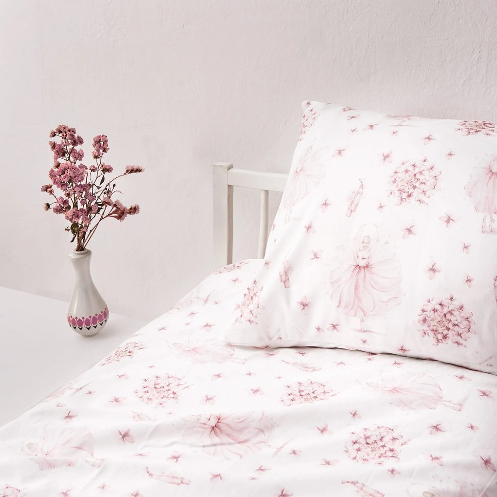 Różowa pościel dla dziewczynki z motywem baletnic 150x200cm