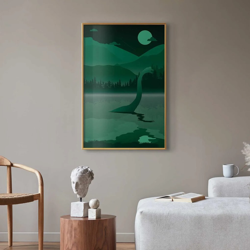 Plakat Loch Ness 40x60 cm z ramą złotą bez marginesu ARTGEIST B